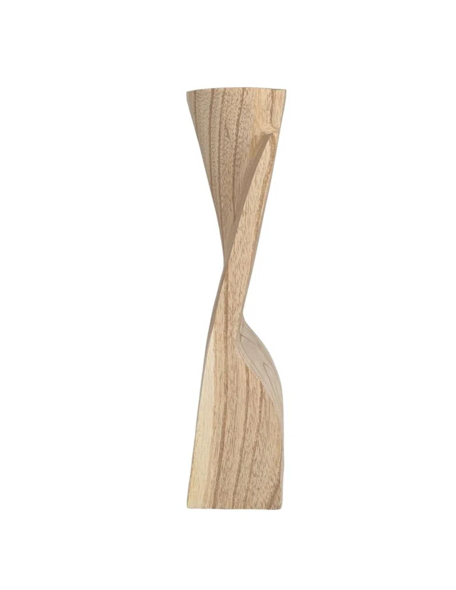 Busto expositor de collares de madera en bruto, 25 cm de altura