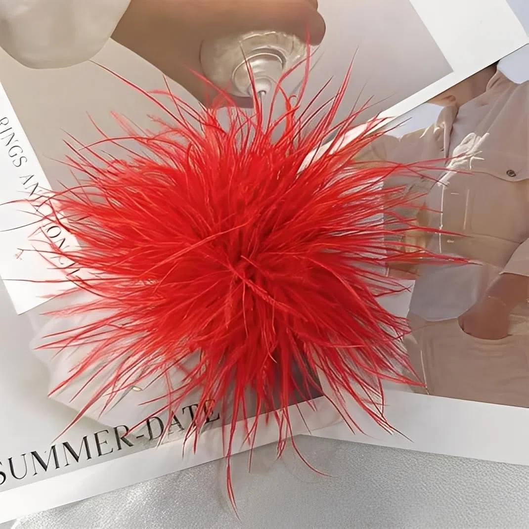 Delicado broche de flores de plumas, pin de solapa floral de gran tamaño para mujeres y hombres, ramillete de tela de 15 cm para chal, vestido, boda, fiesta, baile, banquete, accesorio de joyería de