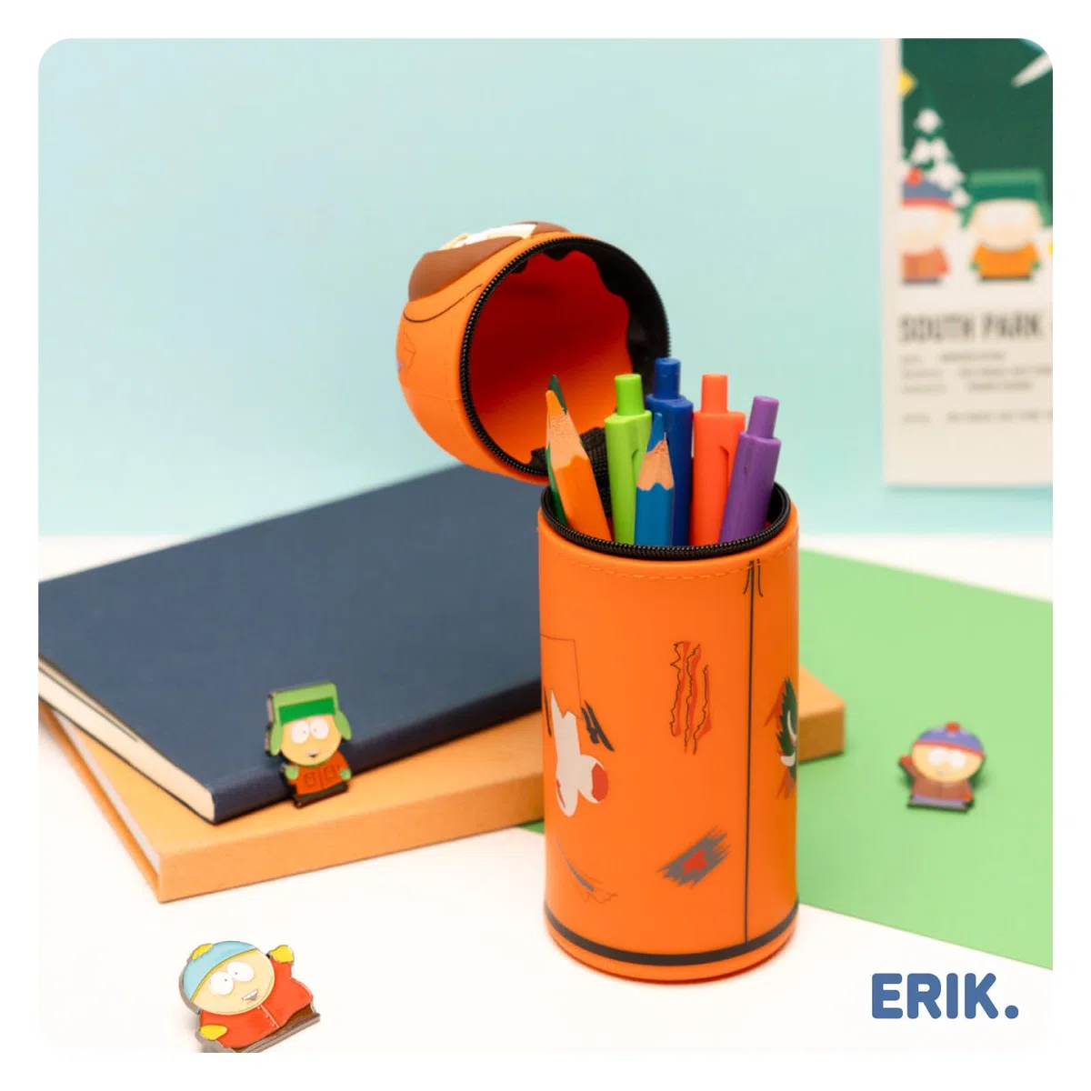 Grupo Erik Estuche Escolar South Park - Estuche pequeño de Silicona para Universidad o Instituto │ Vuelta al Cole : Material Escolar y papeleria │ Extensible, Impermeable y con Cremallera