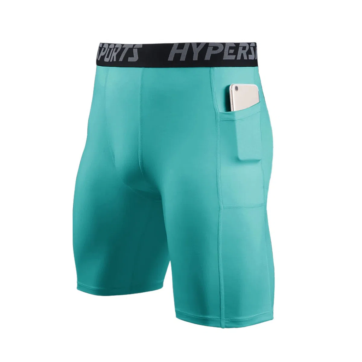 Pantalones Cortos Compresion Hombre con Bolsillo, Mallas Running Cortas Leggings Deporte Pantalones Cortos Entrenamiento Secado Rápido