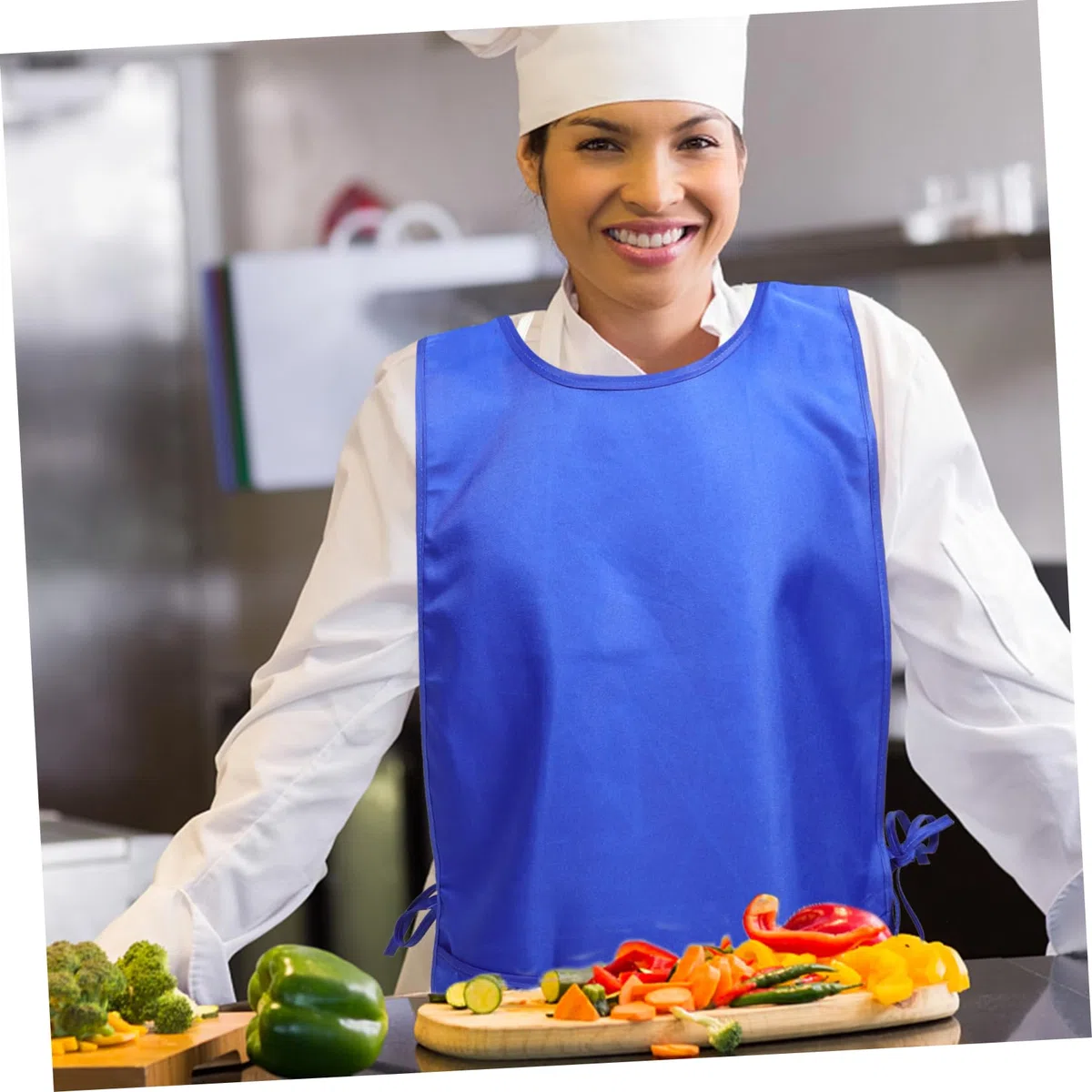 Delantal Unisex Sin Mangas Azul, Tela Duradera, Delantal De Cocina y Peluquería Para Hombre y Mujer, Adecuado Para Limpieza y Trabajo Restaurante, Ajustable y Transpirable