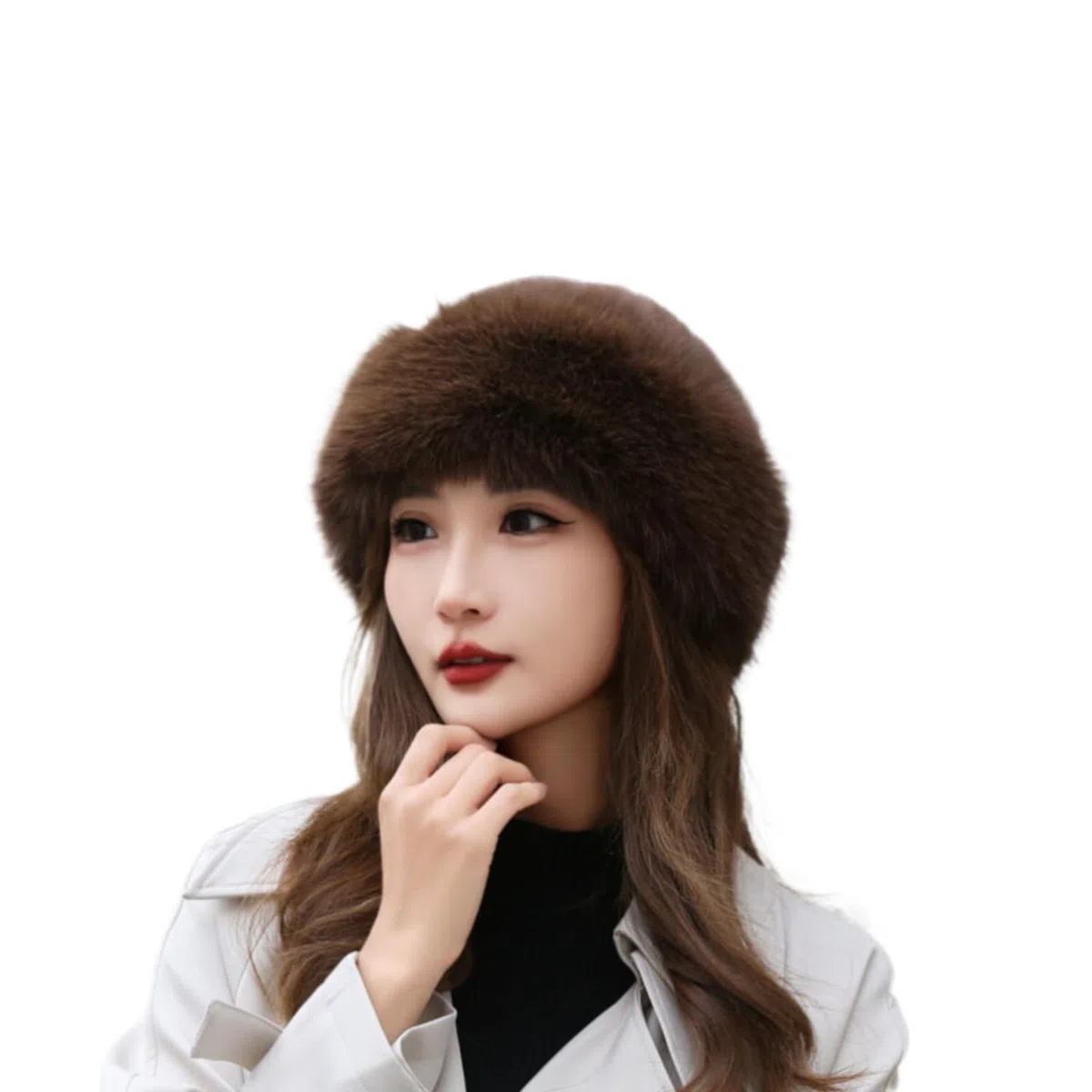 YEKEYI Sombrero cálido de piel sintética para mujer, sombrero de moda para invierno, sombrero de visón sintético, versátil, boina de invierno