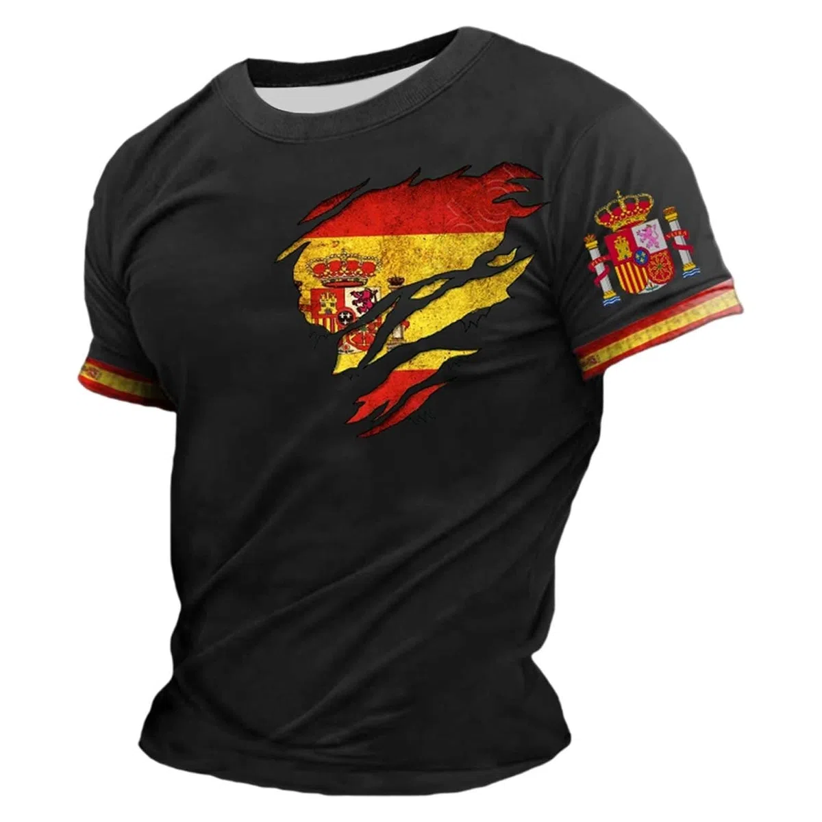 Camiseta EspañOla Futbol 2026, Camiseta Hombre Verano,Camiseta De Manga Corta Estilo Torero para Uso Diario Top Ligero De Cuello Redondo para Un Look Casual CláSico