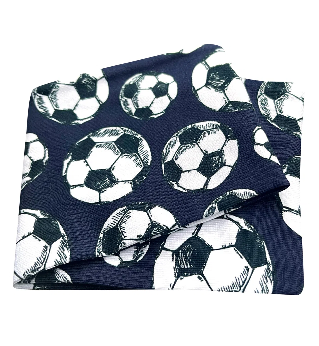 Wollhuhn Cinta elástica para la cabeza para niños y niñas, cómoda de algodón, muchos diseños (fútbol azul oscuro) 21215152