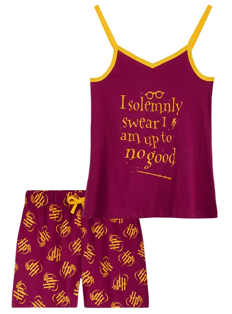 Harry Potter Pijamas Niña Verano, Conjunto de Pijamas para Niñas 2 Piezas, Pijama de Manga Corta, Ropa Verano para Niñas y Adolescentes 7-14 Años Algodón