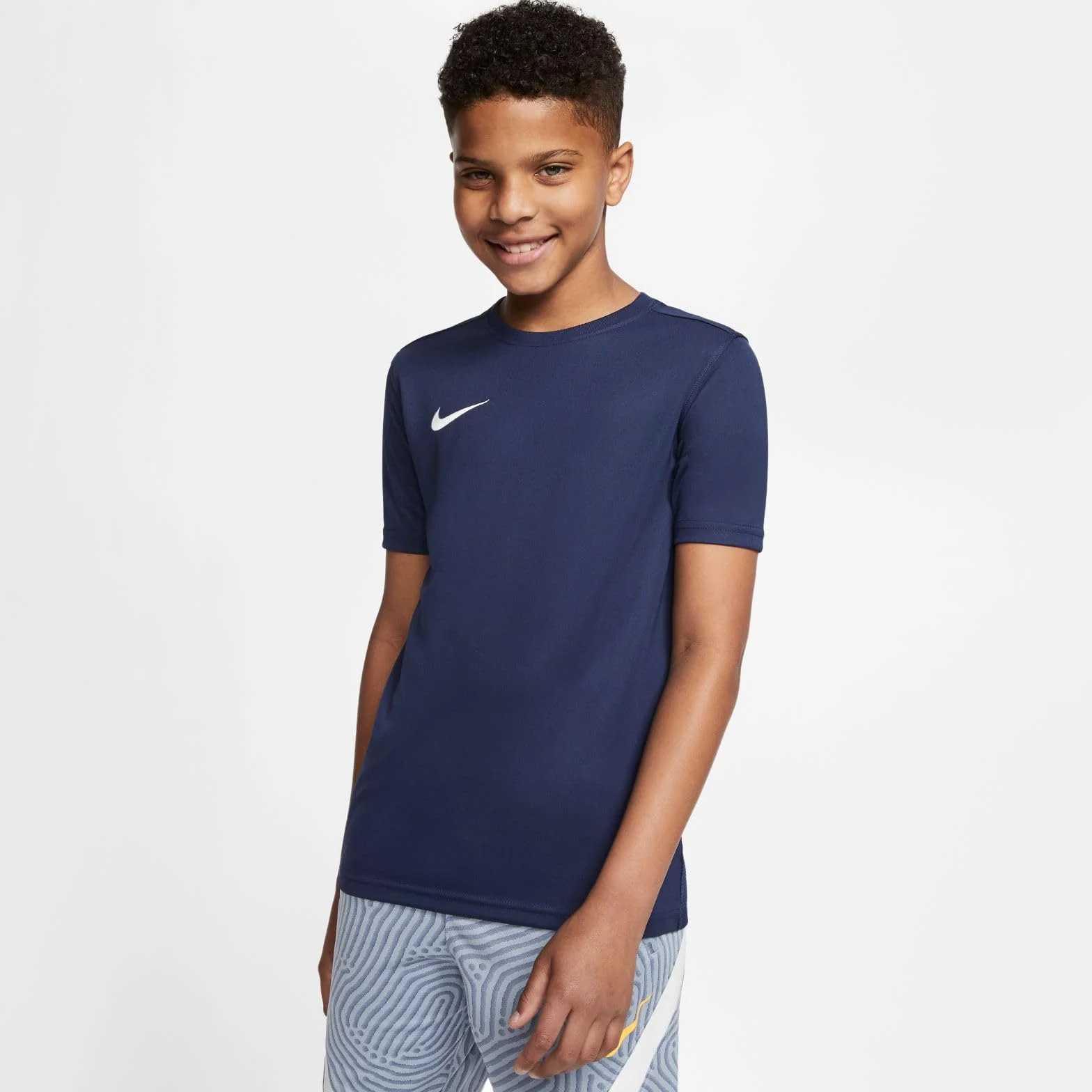 Nike Unisex Niños Camiseta de Manga Corta Nk Df Park 7, Midnight Navy y White, BV6741-410, XL