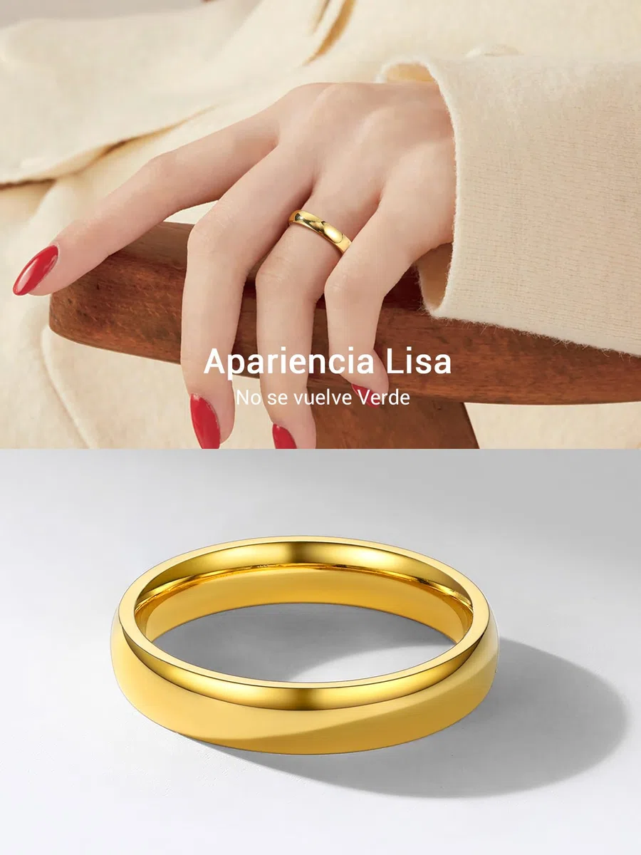 PROSTEEL Anillo Mujer Hombre 2/4/6/8mm Acero Inoxidable Plateado/Dorado/Negro Anillos de Compromiso Boda Alianza Tamaño 6,75-30 Disponibles Joyas Mujeres Hombre Parejas con Caja de Regalo