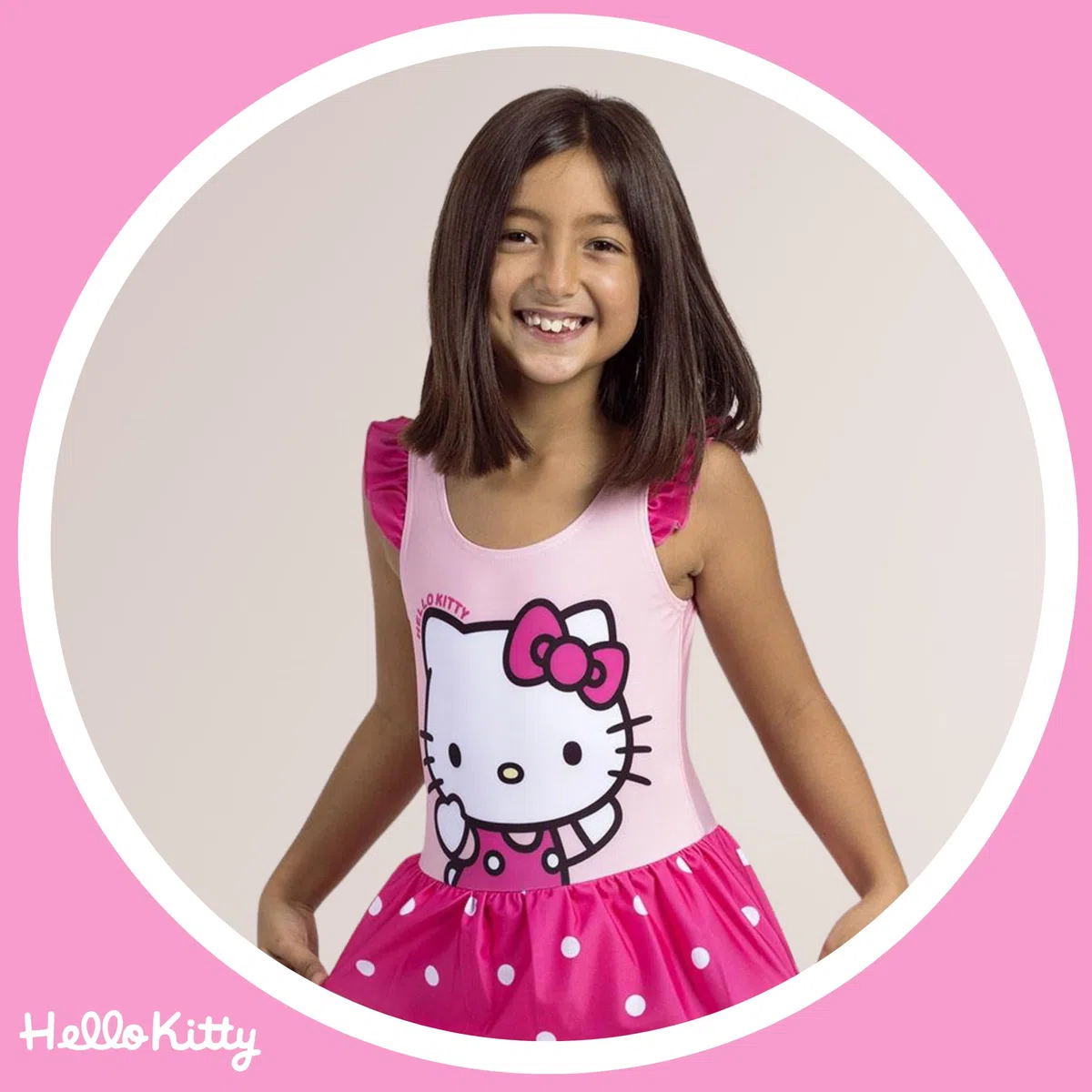 Hello Kitty Kuromi Bañador para Niña, Diseño Hello Kitty y Kuromi Bañador de Una Pieza Natación Infantil, Tallas 3 a 12 Años