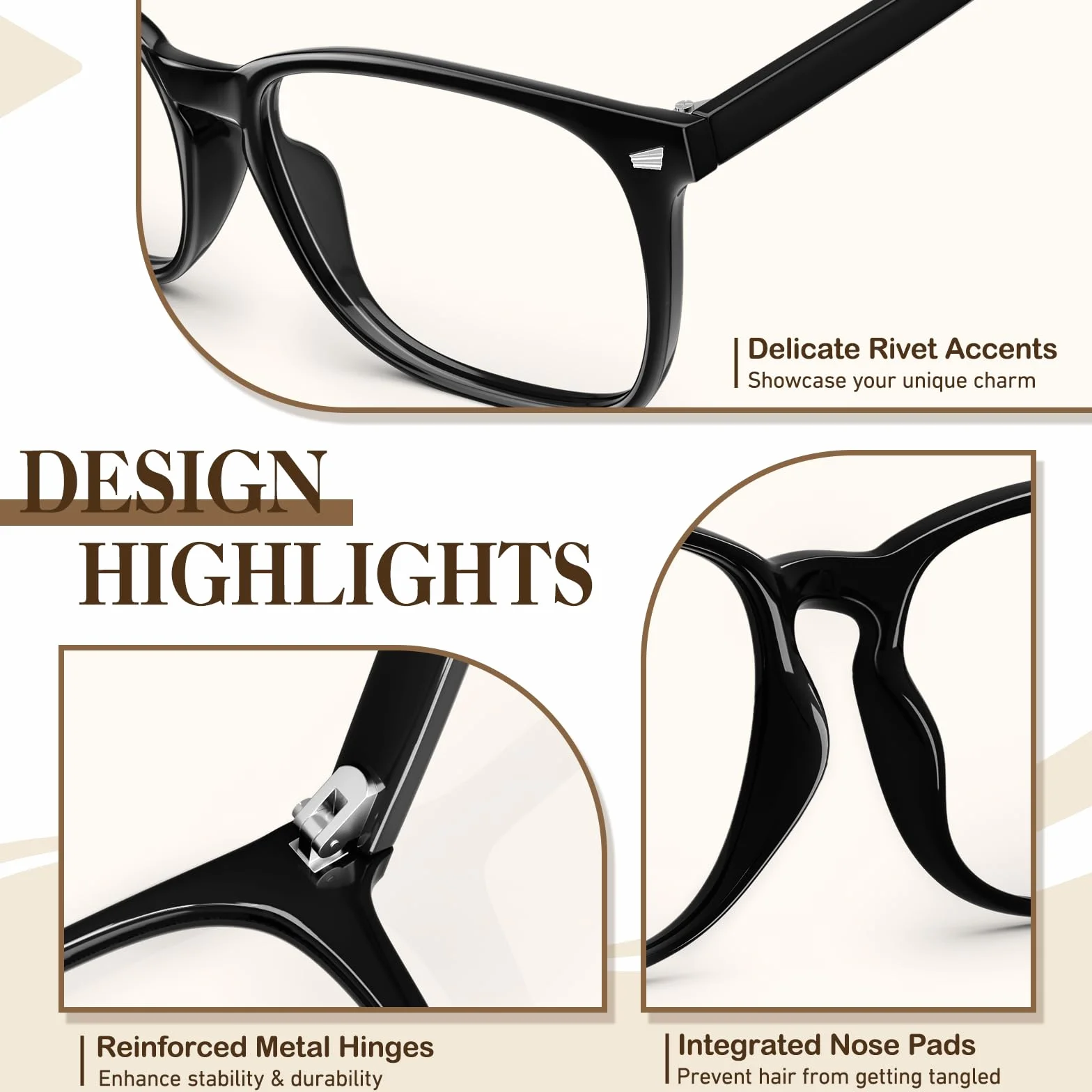 CGID CN82 Retro Anteojos Lente Claro Gafas Para Mujer y Hombre
