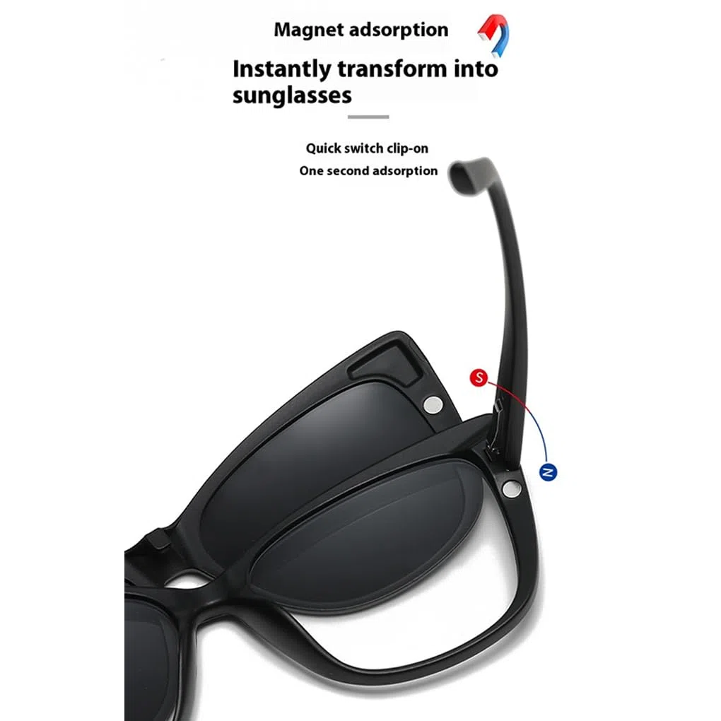 Gafas de sol polarizadas con clip magnético para hombre y mujer, duraderas, modernas, con piezas intercambiables, para PC.