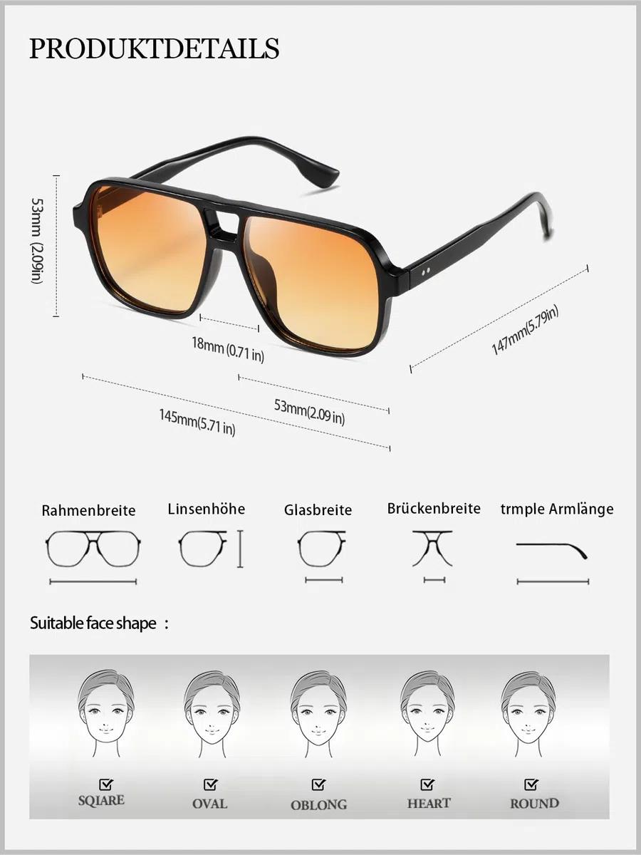 kimorn Gafas de sol para mujer y hombre, estilo retro, de gran tamaño, marco cuadrado, K1650