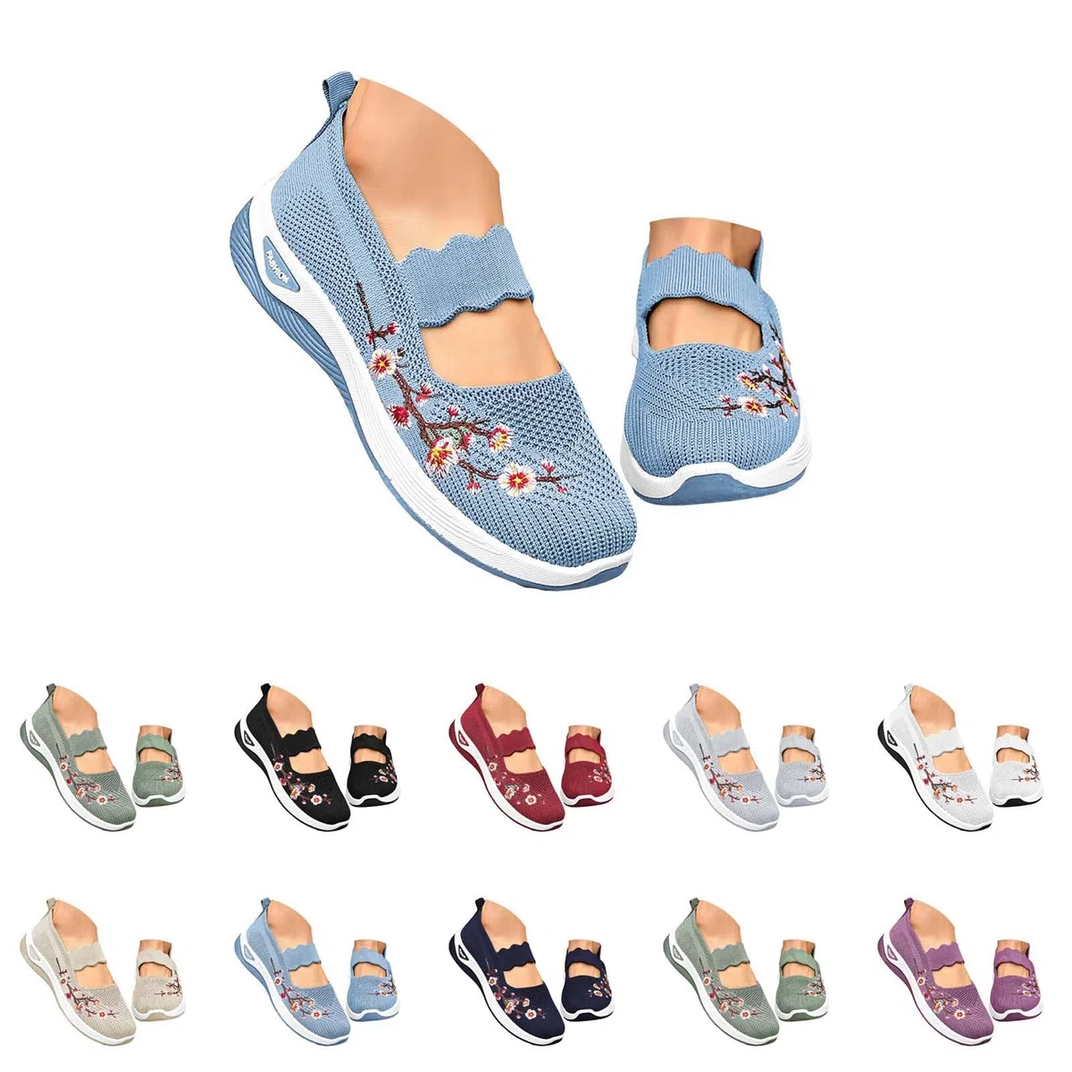2026 Zapatos Ortopédicos Mujer Verano con Malla Zapatillas Comodos Ligeros sin Cordones Deporte Zapatillas Ortopédicas de Plataforma Transpirables Antideslizantes Soporte de Arco Sandalias Caminar