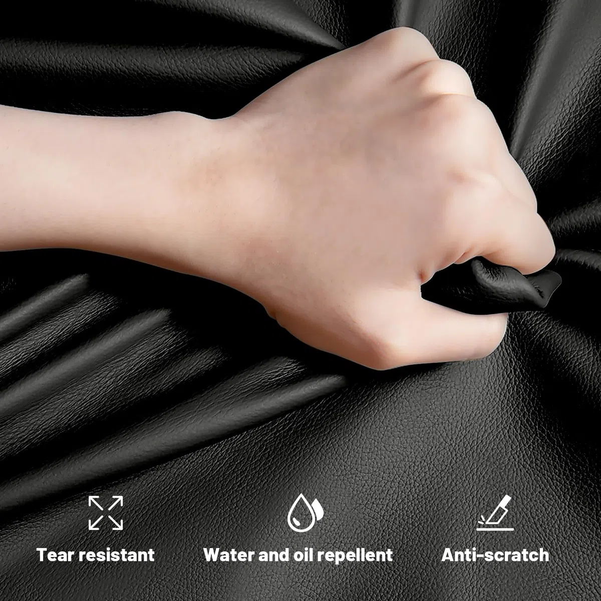 Delantal impermeable resistente al aceite delantal de trabajo unisex con 2 protectores de mangas para lavar platos, industria, carnicería, limpieza, cuidado de perros (negro)
