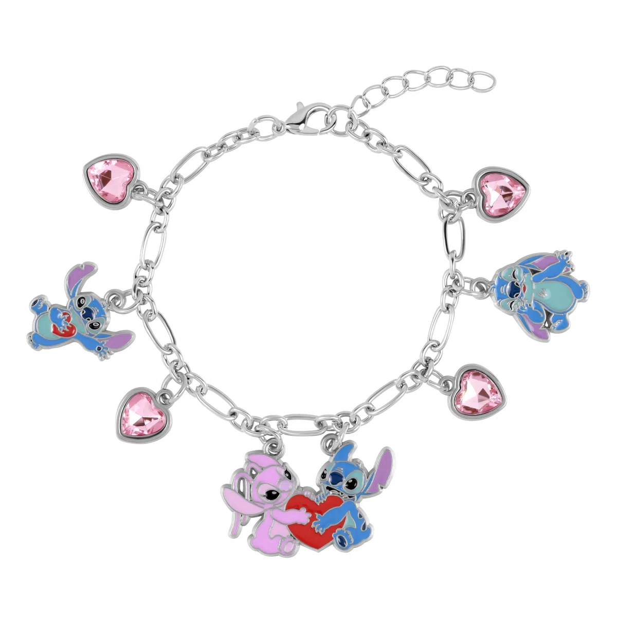 Disney - Pulsera con dijes de puntada y ángel, talla única, imitación de oro, sin gema