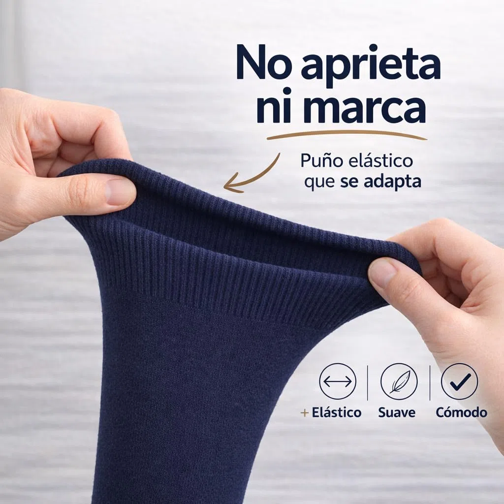 Calcetines Escolares Azul Marino Niño Niña – Altos Colegio – 98% Algodón Premium – Puño de Compresión (No Aprieta) – No Hacen Bolas – Pack 3