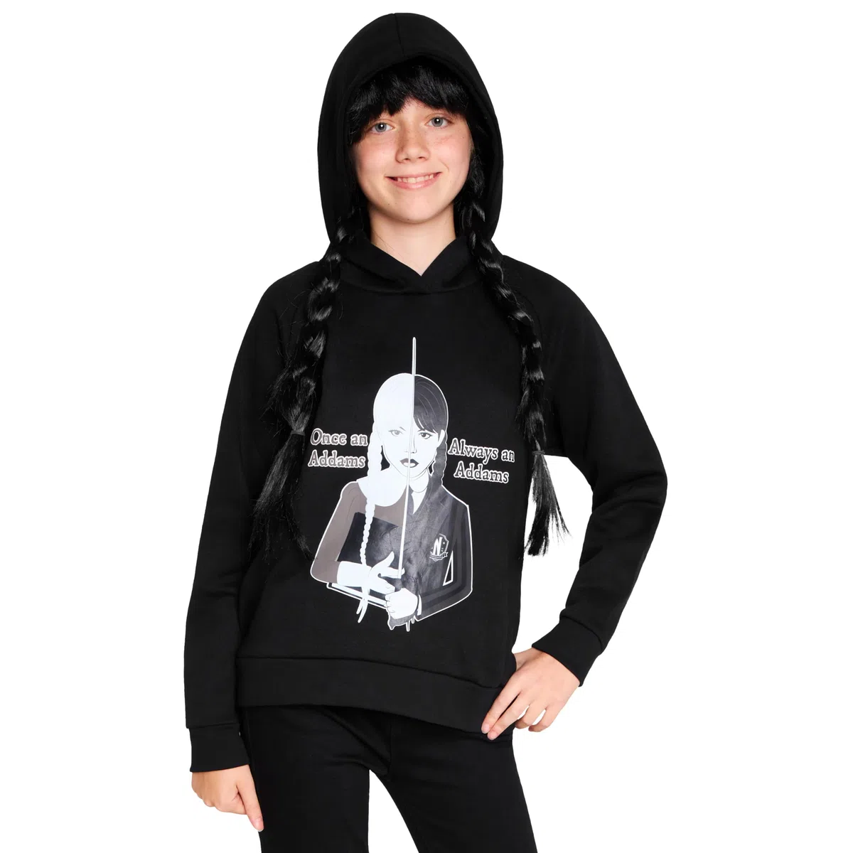 Wednesday Sudadera Niña Miércoles Addams - Sudadera con Capucha Cómoda - Ropa Niña y Chica Adolescente 7-16 Años