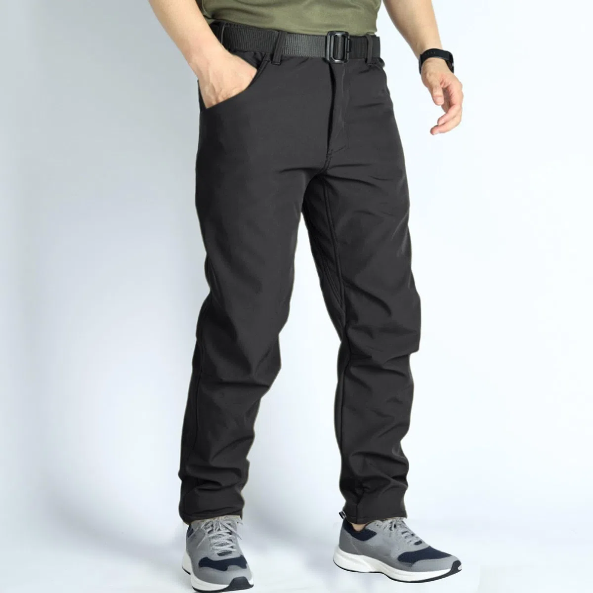 Pantalones de trabajo con forro polar térmico para hombre, pantalones de trabajo impermeables con forro polar para hombre, pantalones deportivos de pierna recta, pantalones de invierno con cintura