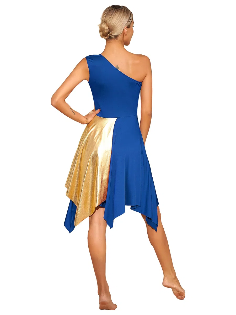 ranrann Vestido de Danza Ballet para Mujer Irregular Vestido Largo de Baile Lírica Contemporánea Traje Baile de Salón Latino Tango Dancewear
