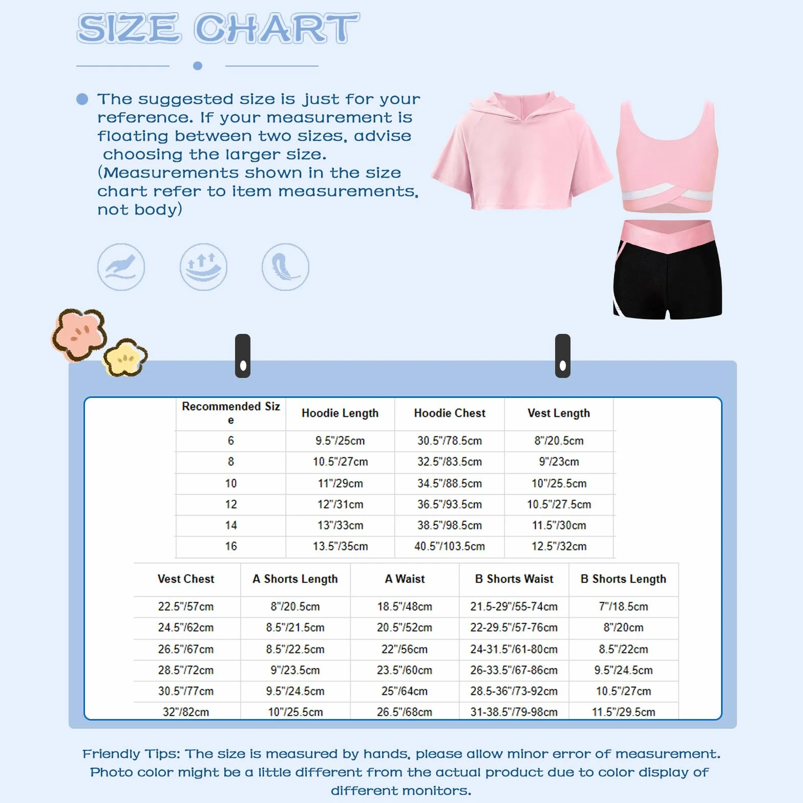 Oyolan Ropa Deportiva Niñas Conjuntos de Yoga Fitness Danza Crop Top Corto + Shorts Pants Corto Danza Niños Traje Ropa de Baile Ejercicio Conjuntos Deportivos