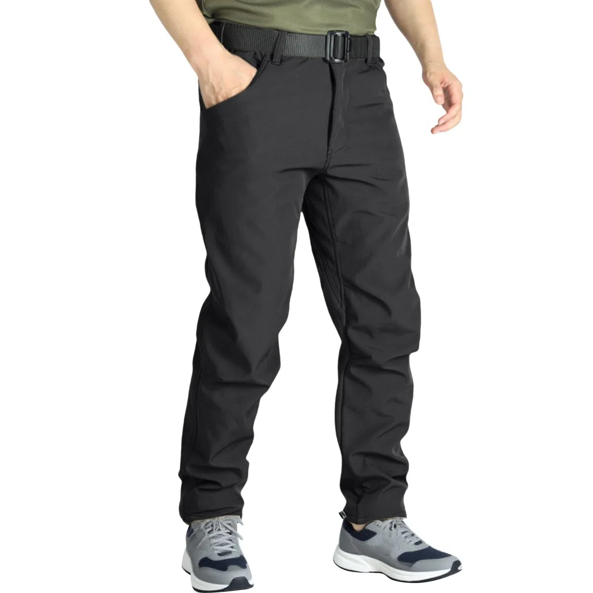 Pantalones de trabajo con forro polar térmico para hombre, pantalones de trabajo impermeables con forro polar para hombre, pantalones deportivos de pierna recta, pantalones de invierno con cintura