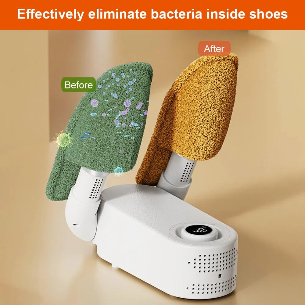 Secador de Zapatos Electrico, Secador de Botas Eléctrico, Secador de Botas con Pantalla Digital, Diseño Plegable, Secador de Zapatos para Zapatos, Botas de Fútbol, Calcetines, Guantes