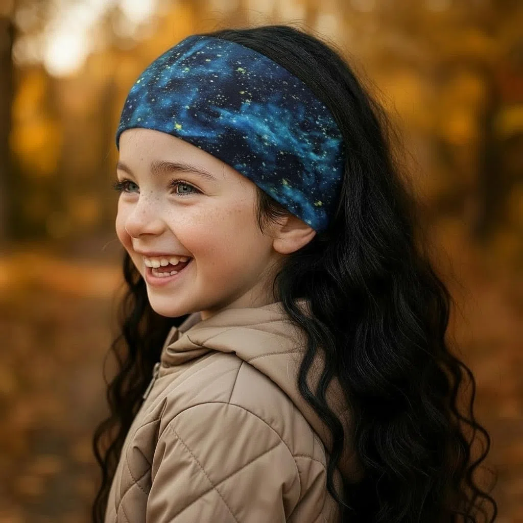 Wollhuhn Cinta elástica ecológica para niños/niñas, cómoda de dos capas, muchos diseños (azul espacio/verde)