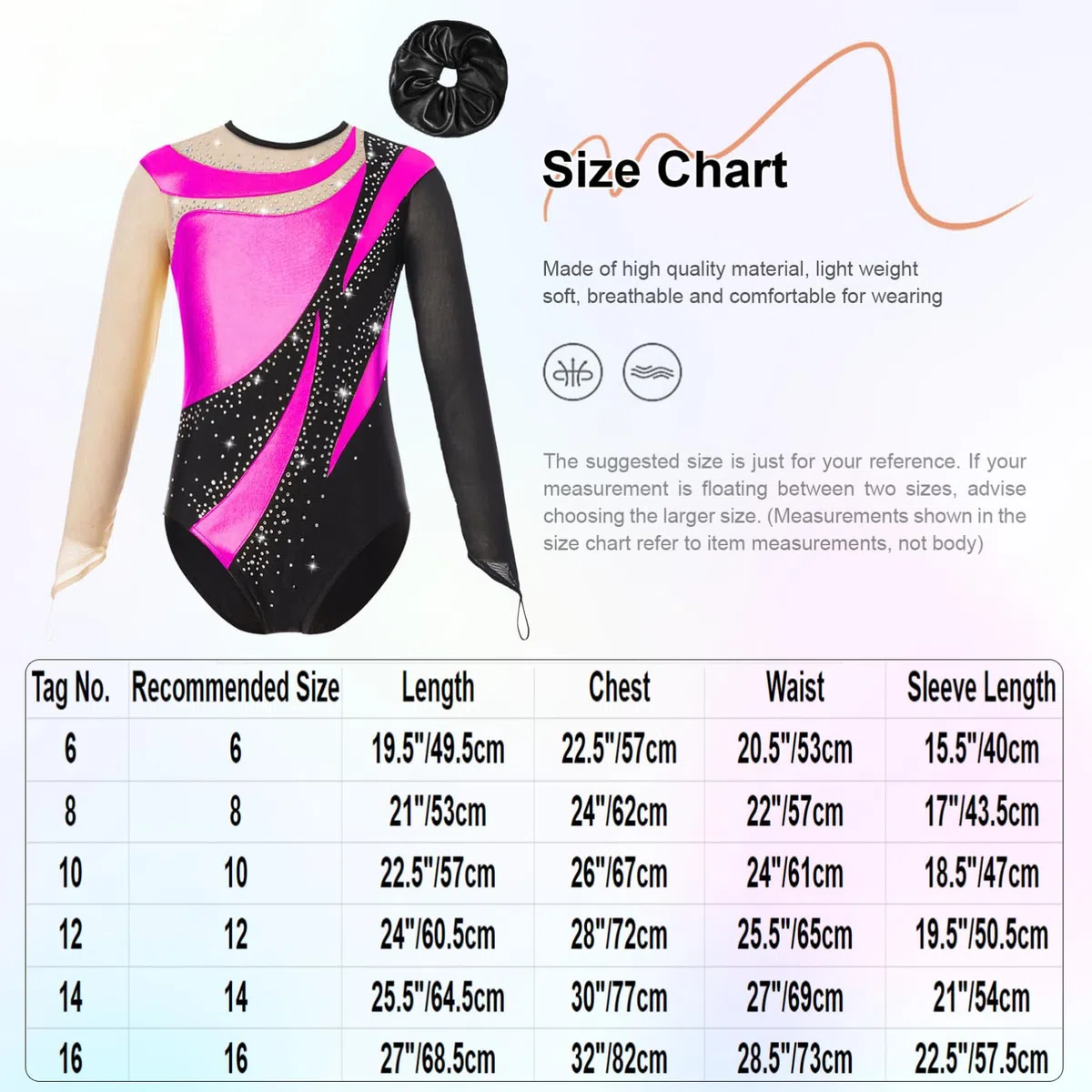 Alvivi Traje de Gimnasia Ritmica Maillot Niña Manga Larga con Diadema Body Brillante de Baile Maillot Competicion Patinaje Disfraz Bailarina Ballet