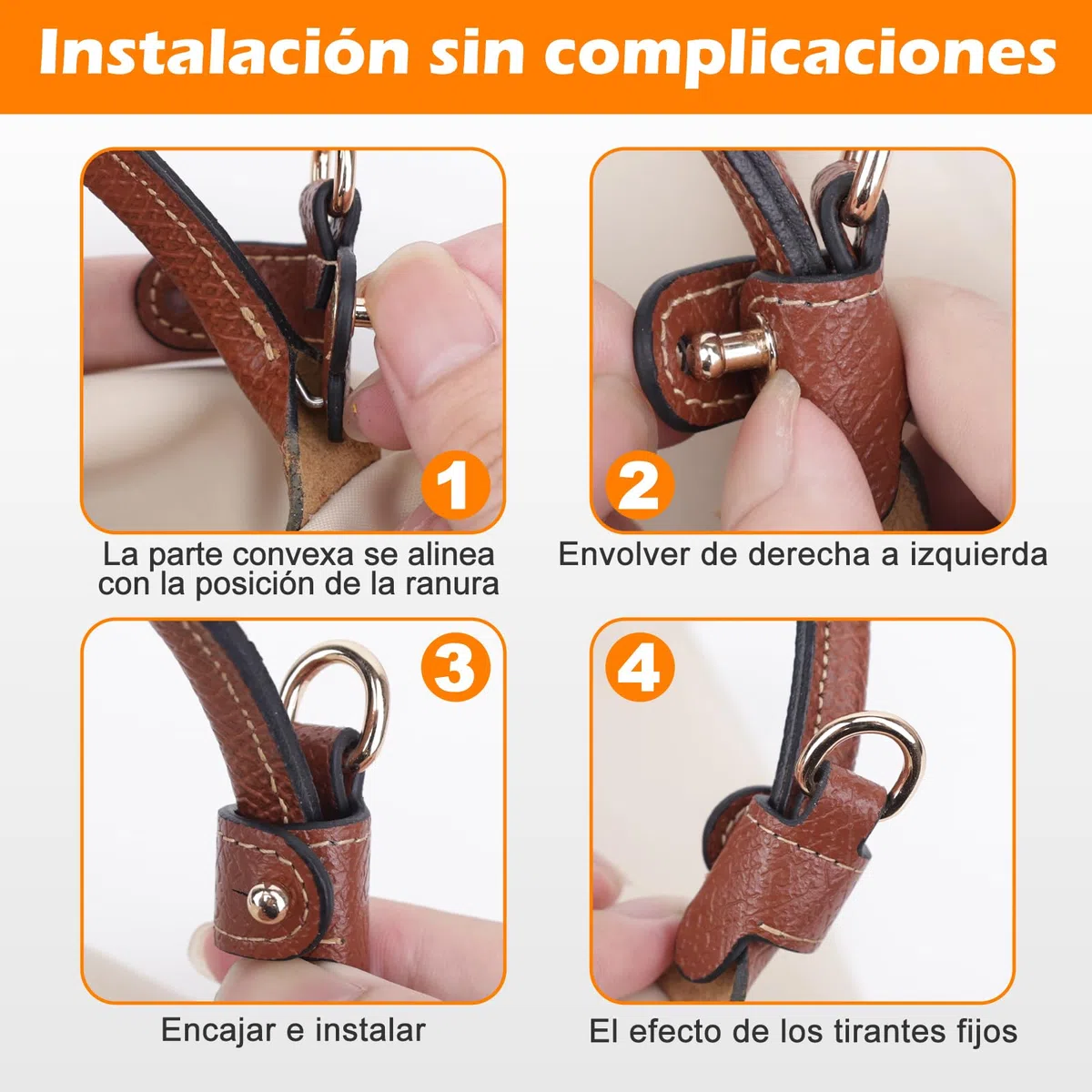 GADITIEK Correa y Organizador para Longchamp Mini Bolsos Mujer, Cuero Strap y Fieltro Organizer para Mini Bolsos