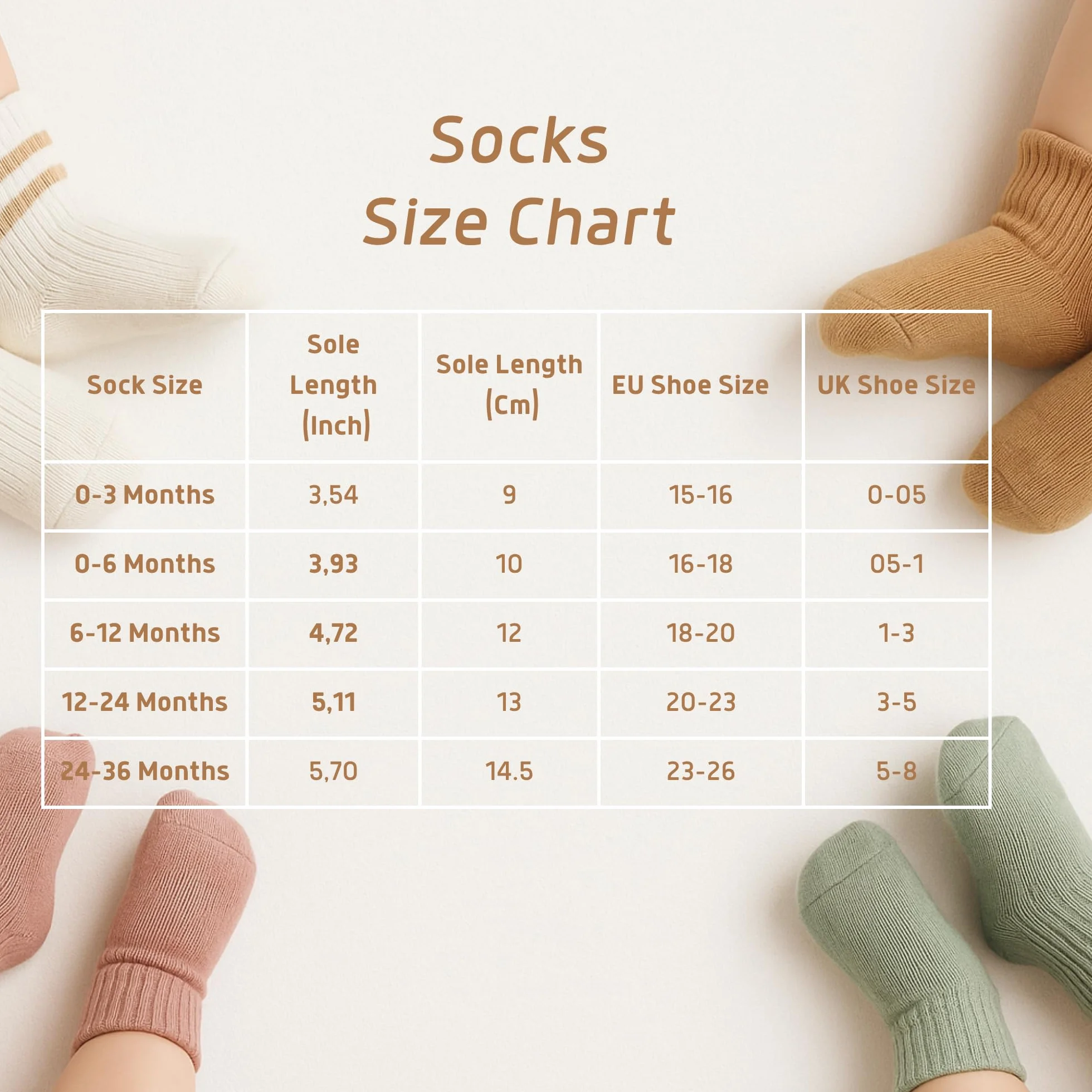 bistyle 6 pares de calcetines de bebé de algodón para recién nacidos de 0-3 meses a 2-3 años | Calcetines perfumados para bebés | Calcetines para niños y niñas