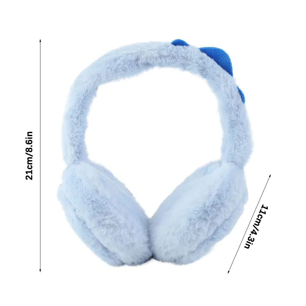 Orejeras Nniño Niña Orejeras con patrón de Dinosaurio de Dibujos Animados de Felpa Suave y Plegable Orejeras Pequeñas Mujer Invierno Orejeras Frio