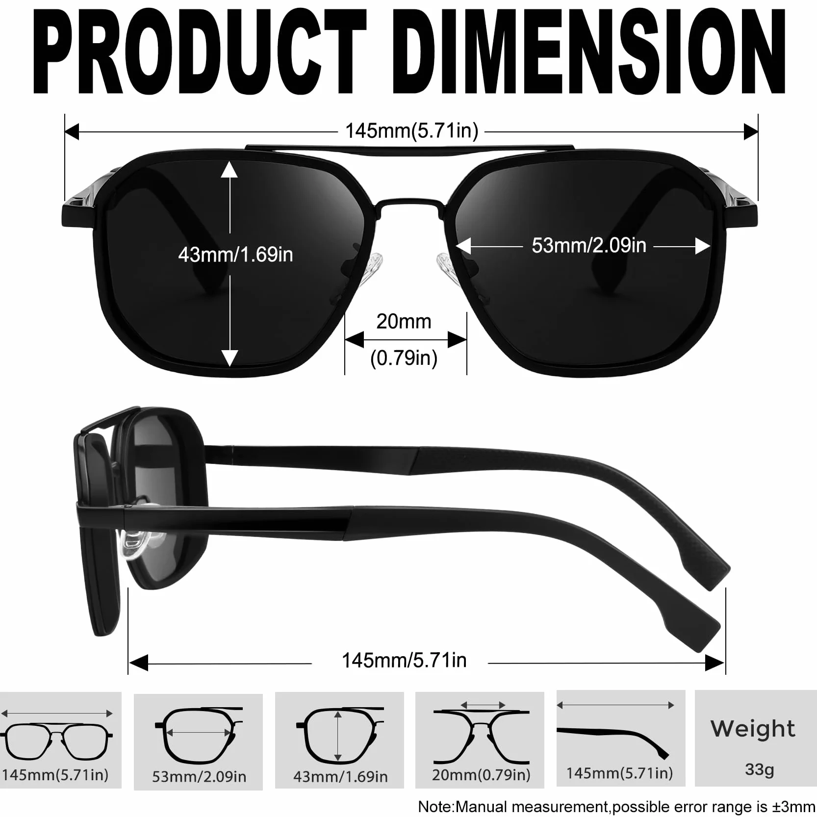 KANASTAL Retró Gafas de Sol Polarizadas Metálica de Alta Resistencia, Bisagra de Resorte Protección UV400 - Unisex para Conducción, Viajes y Pesca