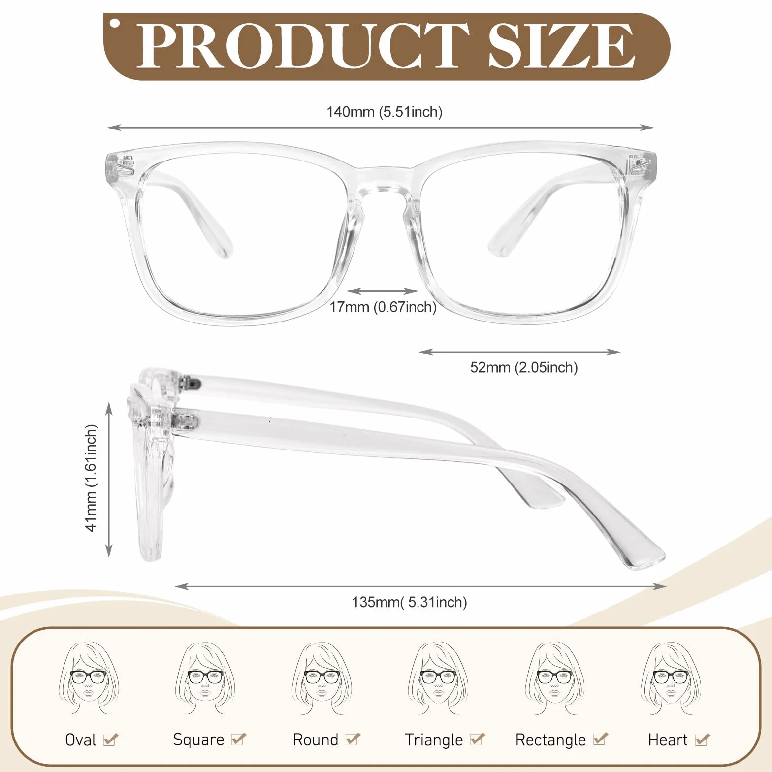 CGID CN82 Retro Anteojos Lente Claro Gafas Para Mujer y Hombre