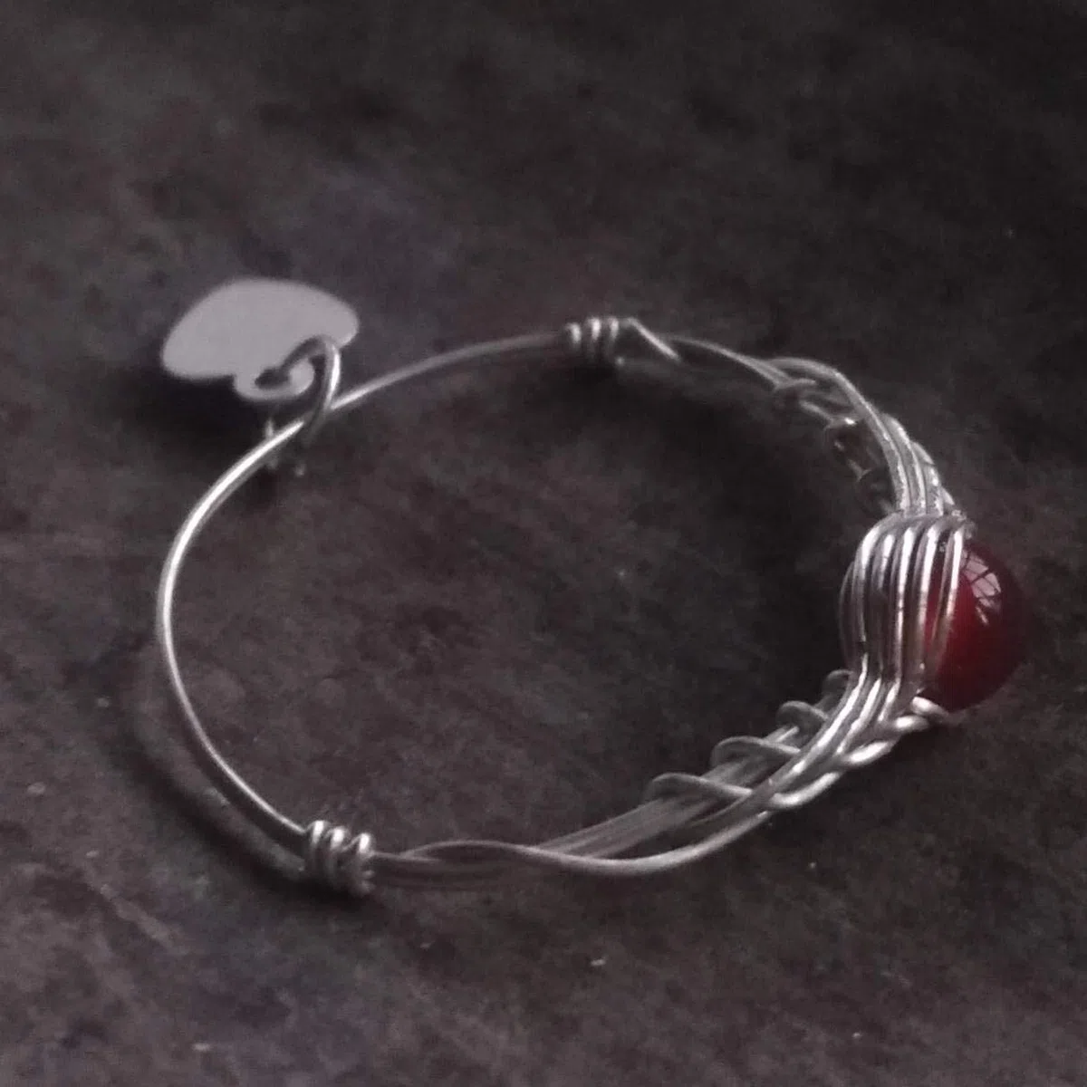 Tamaño 26,5 anillo hecho a mano de plata de ley 925 de ágata natural