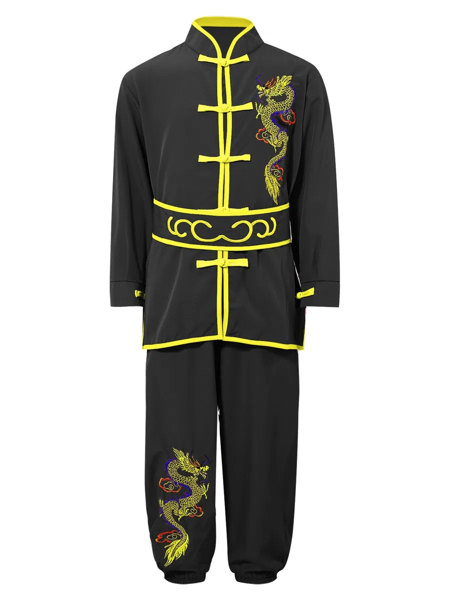 Runhomal Conjuntos Artes Marciales Ropa Unisex Niños Niños Niñas Uniformes Tradicionales Chino Tai Chi Chino Kung Fu