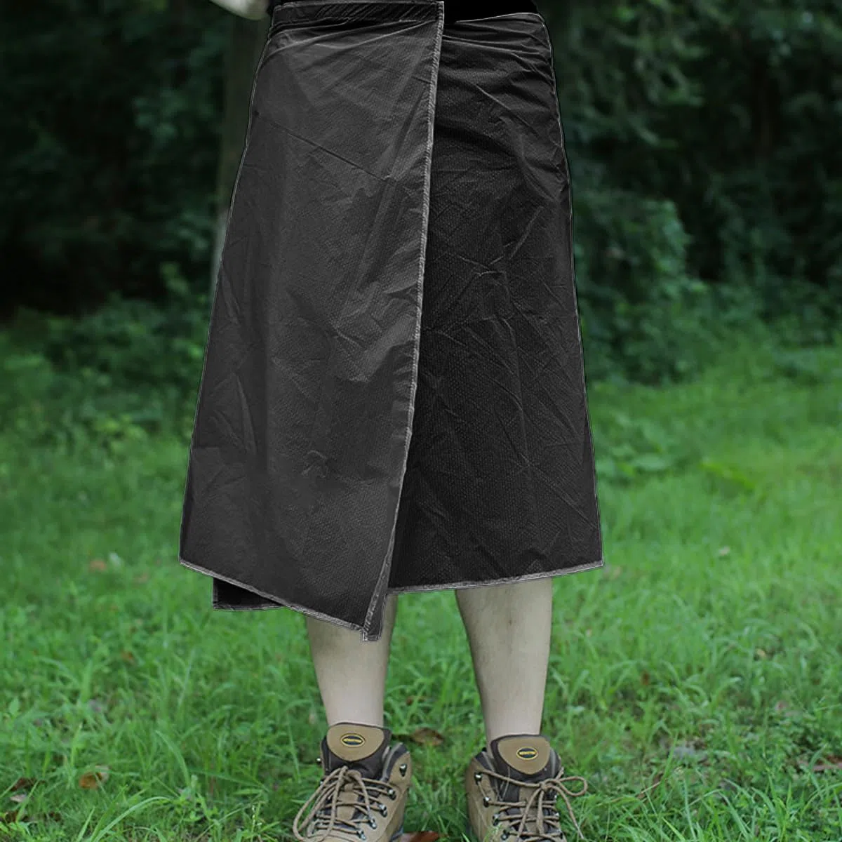 Falda Impermeable Ultraligera De Nailon 150D, Impermeable, Ideal para Actividades Al Aire Libre como Montañismo, Acampada, Senderismo Y Pesca (Negra).