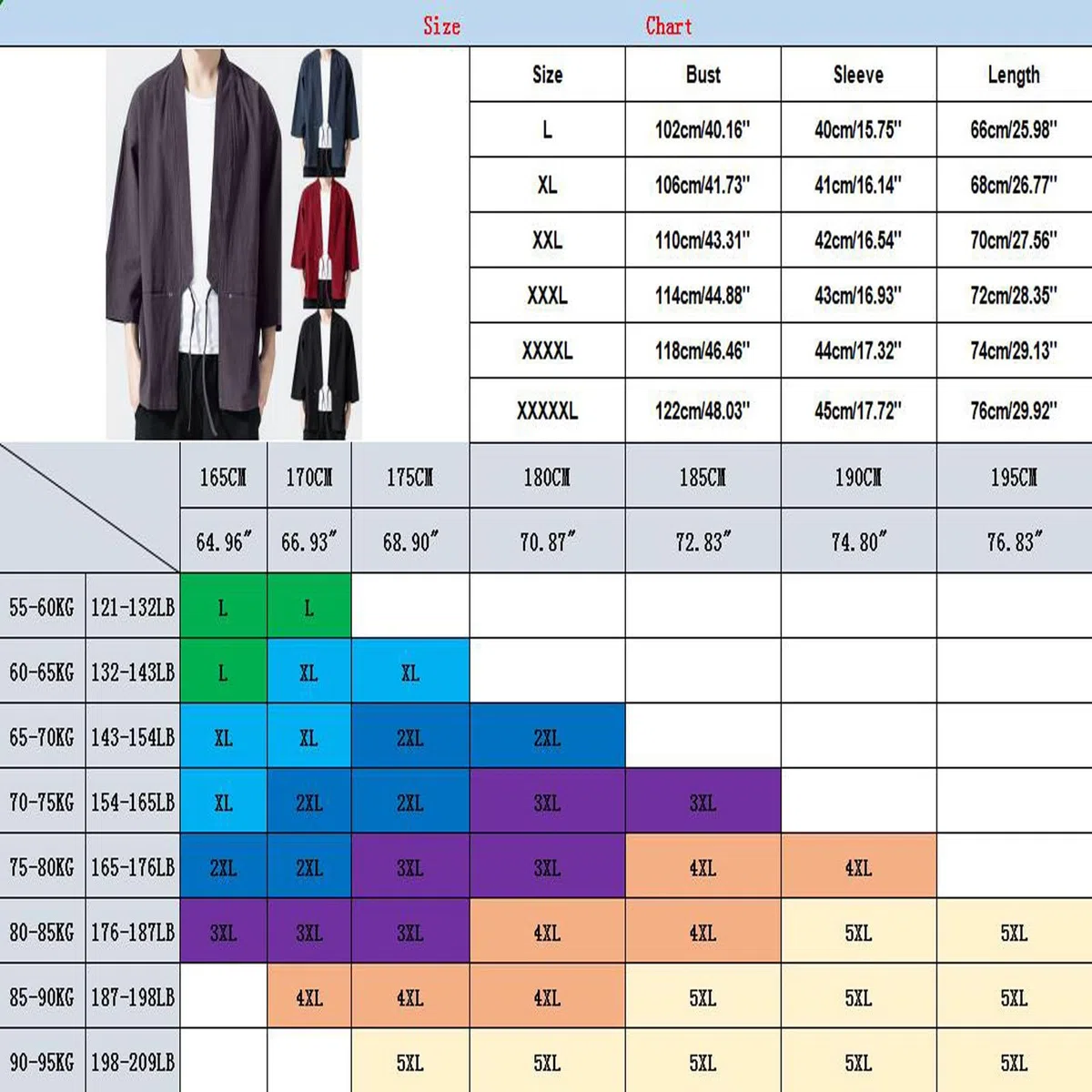 Kimono de manga larga para hombre, chaqueta de estilo chino, camisón, albornoz, ropa de dormir para hombre, cárdigan – Ropa tradicional japonesa Haori Disfraz Taoísta Túnica