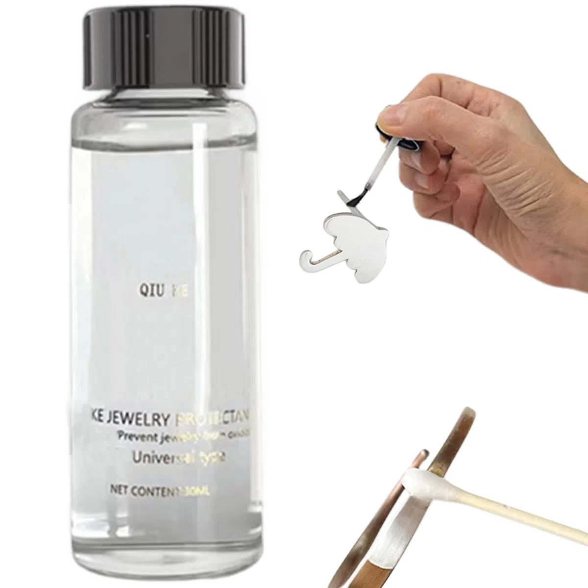 Recubrimiento de joyas, recubrimiento protector de joyas, sellador de pulido protector transparente para proteger y proteger el metal y la piedra del empañado, el desgaste la prevención, kit de
