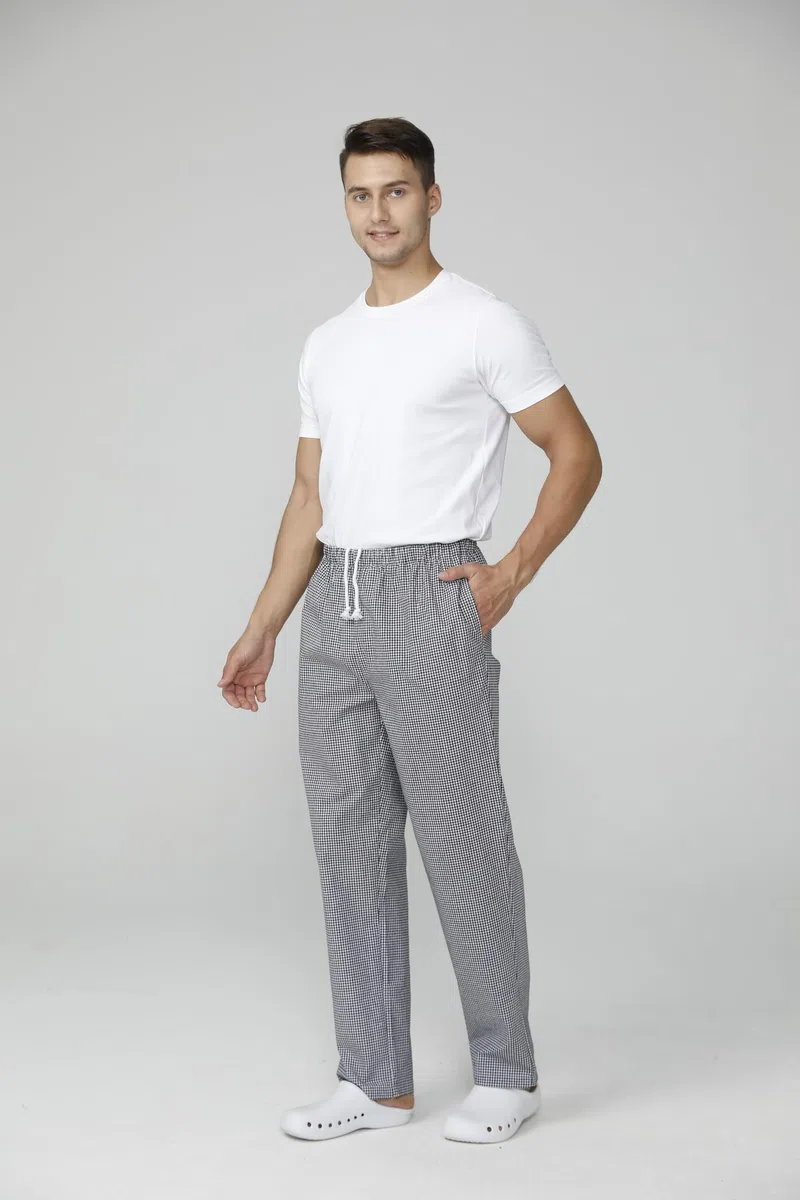 Victory Pantalon Cocinero Cocinera Vichy Algodon Profesional Hosteleria Cordon Elastico Cinturilla Pinzas Comodo Trabajo Cocina Restaurante Bar Panaderia Pasteleria Serie 851-14