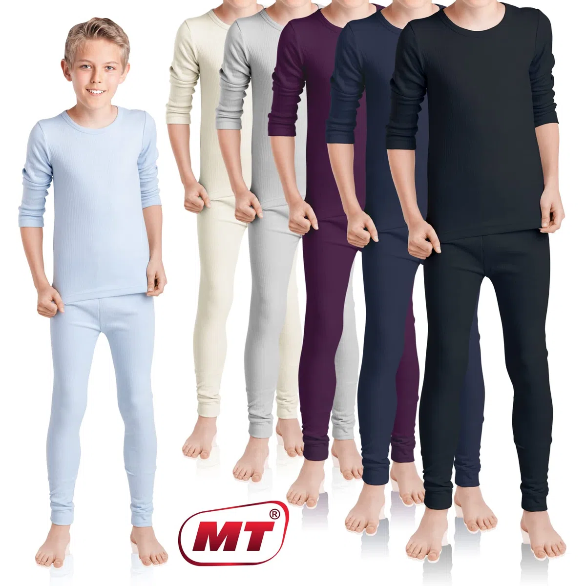MT Juego de ropa interior térmica y de esquí para niños, ropa interior de invierno para niños y niñas