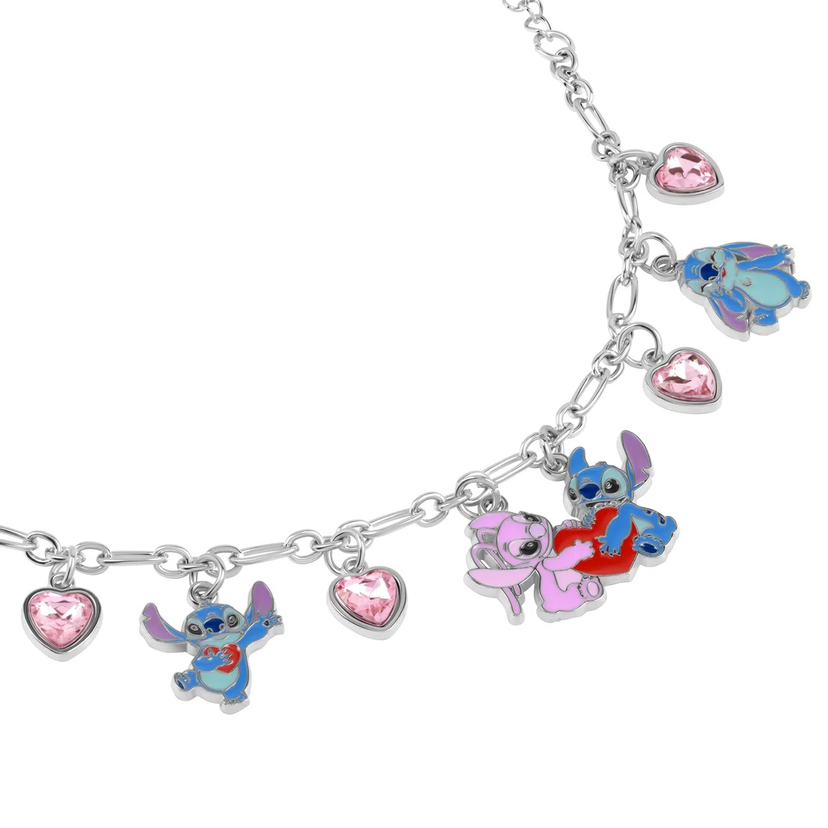 Disney - Pulsera con dijes de puntada y ángel, talla única, imitación de oro, sin gema