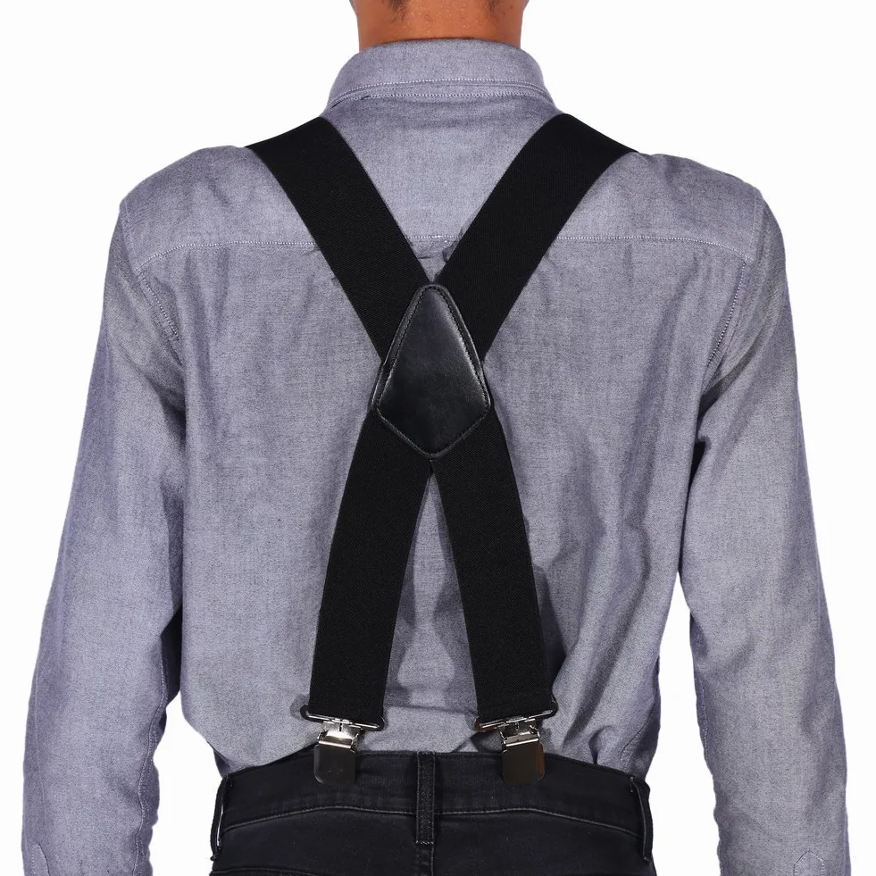 Tirantes anchos elásticos para hombre de los 50MM de las tirantes X forma los apoyos elásticos ajustables del pantalón con los clips del metal