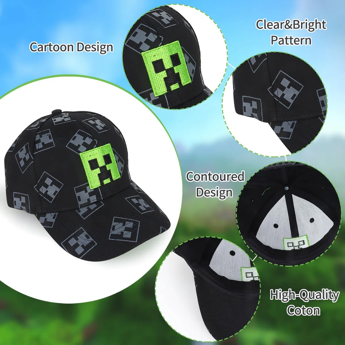 Gorras de Béisbol Niños, Creeper Gorra Ajustable de Algodón Transpirable Niño, Sombrero de Sol Niño Niña para Deportes, Exteriores y Uso Diario