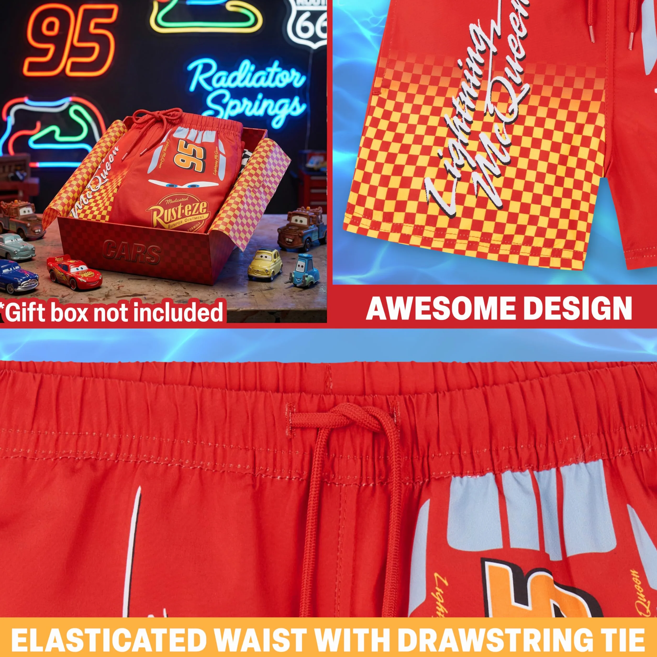 Get Trend Hot Wheels | Toy Story | Cars Disney Bañador Niño, UPF 50+, Pantalon Corto, Forro de Malla, Cintura Ajustable y Bolsillos
