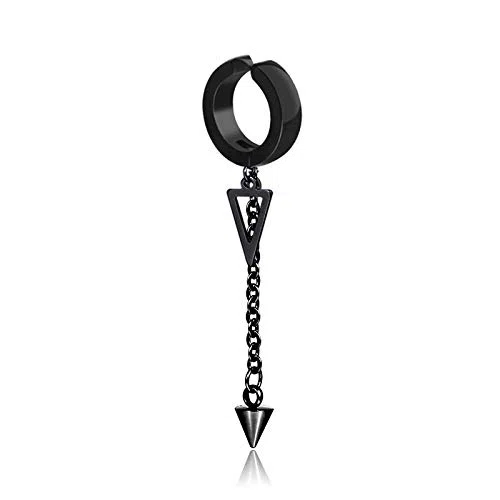 1 pieza popular de acero inoxidable sin dolor oreja Clip pendientes para hombres/mujeres Punk negro no Piercing pendientes falsos joyería regalo Tratamiento duradero