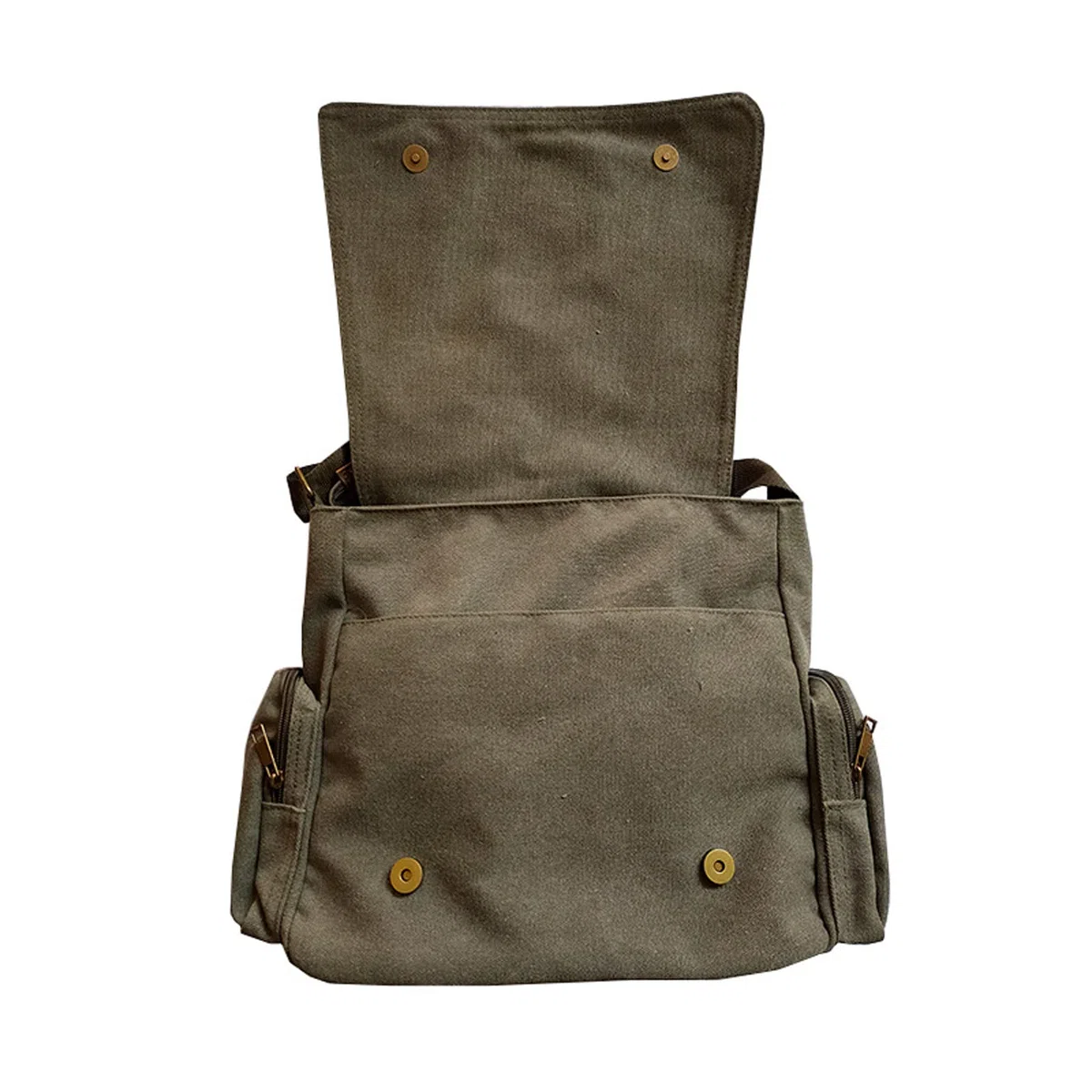 Bolso de lona coreano para hombre Bolso bandolera para hombre Gran capacidad Bolsa informática informal, verde militar, talla única