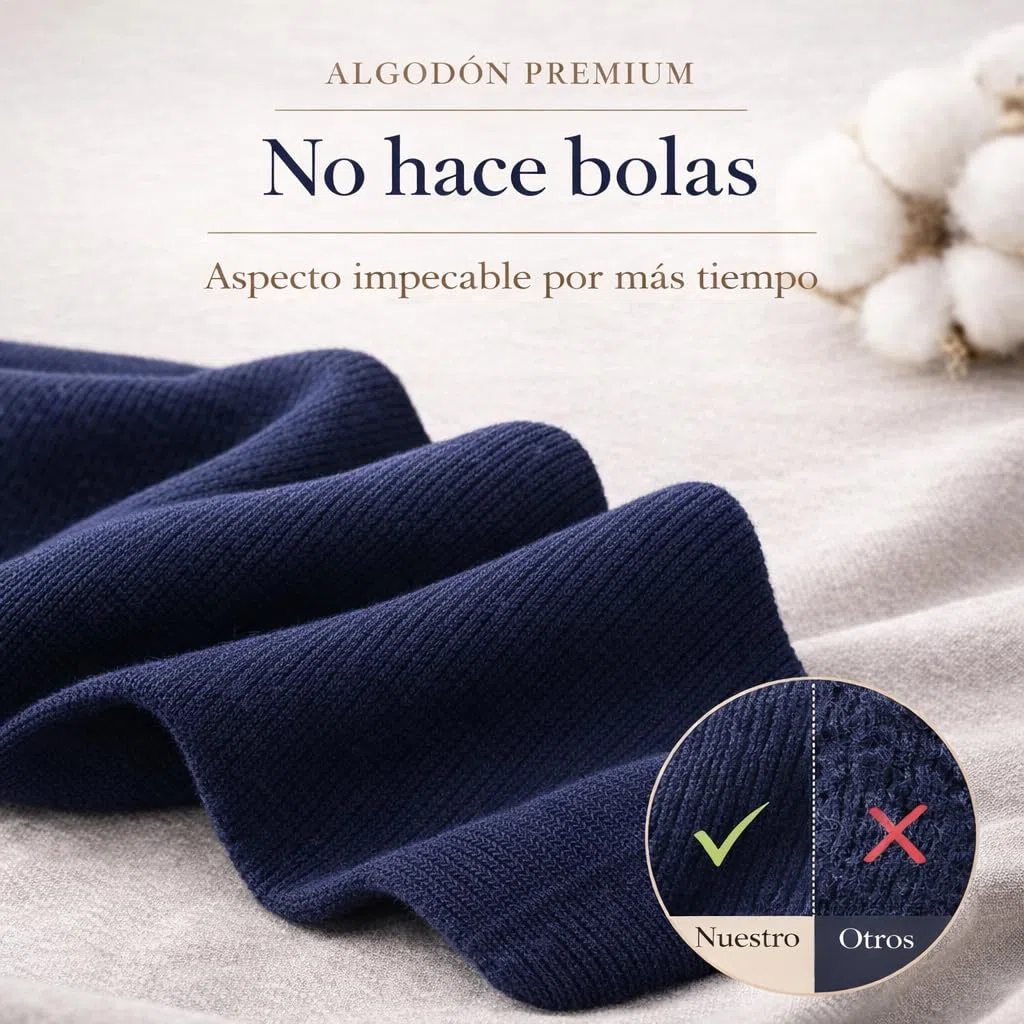 Calcetines Escolares Azul Marino Niño Niña – Altos Colegio – 98% Algodón Premium – Puño de Compresión (No Aprieta) – No Hacen Bolas – Pack 3
