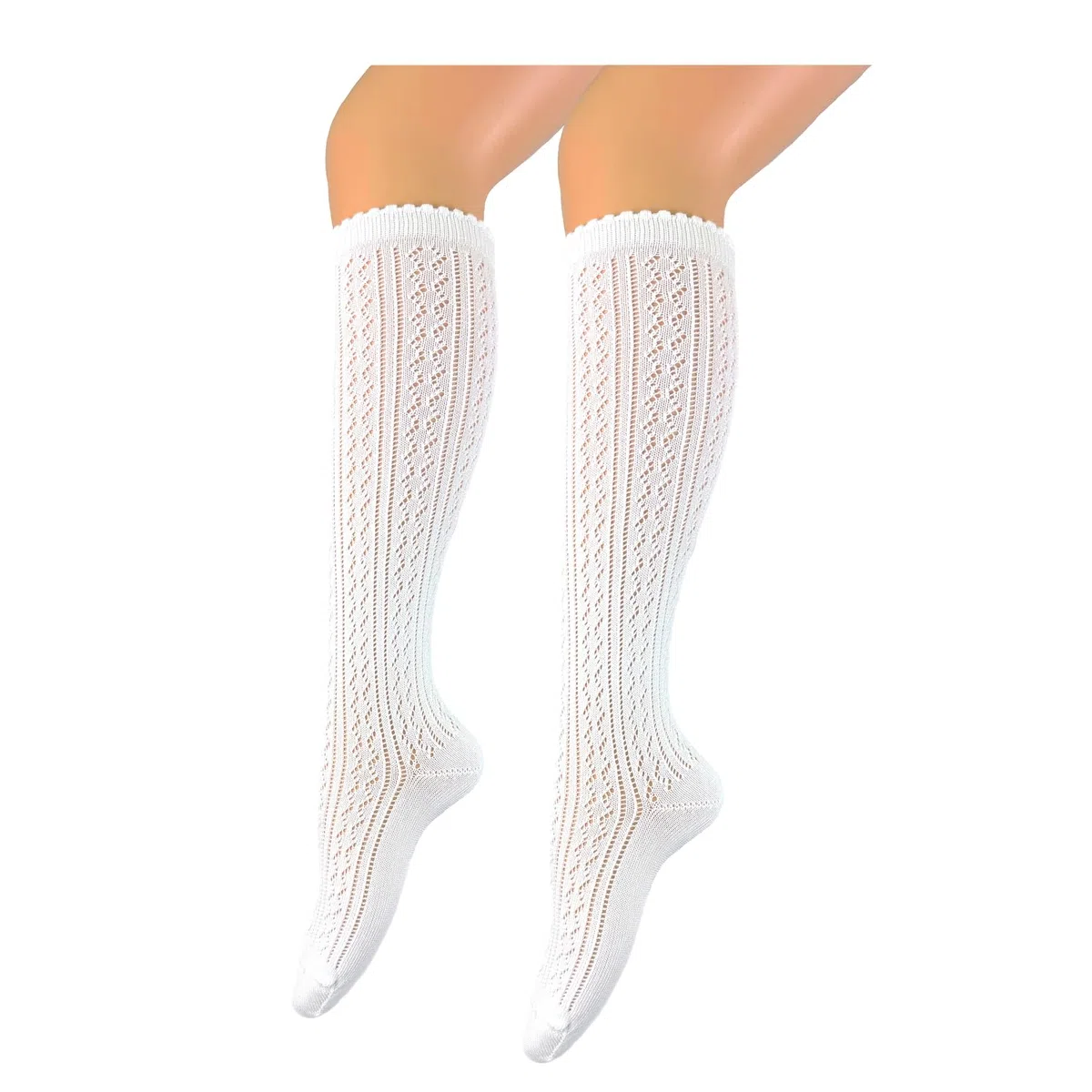 Elegantes medias largas para mujer, hasta la rodilla, para traje regional, color blanco, punta cosida a mano, para boda, Oktoberfest, festival tradicional tradicional tradicional