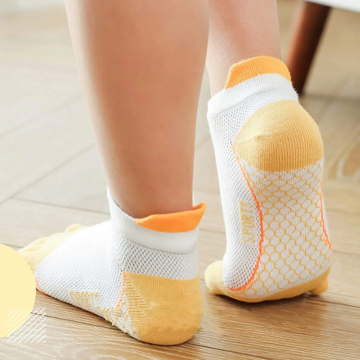 5 pares de calcetines de algodón transpirables con cinco dedos para niños