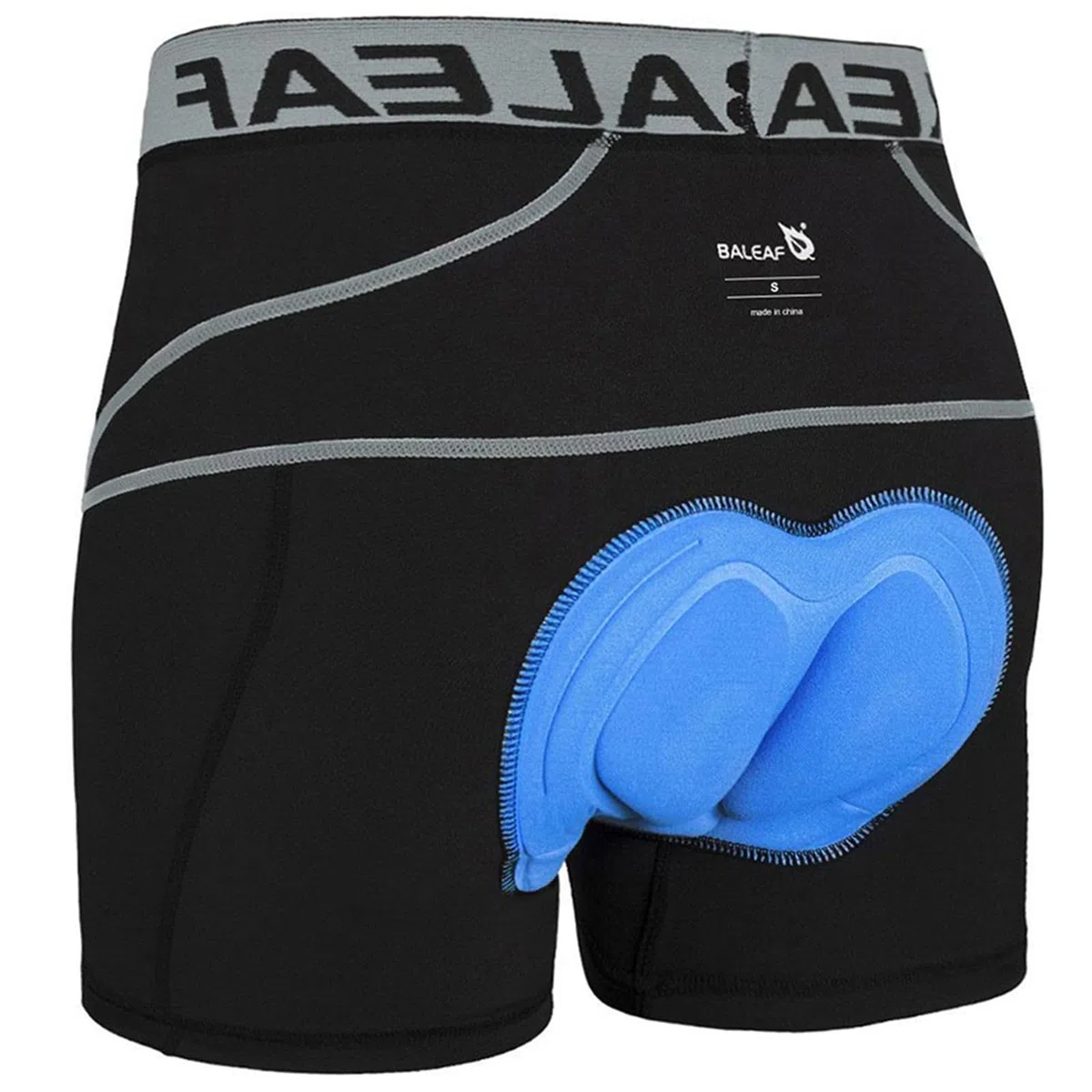 BALEAF Pantalones Cortos de Bicicleta Acolchados 3D para Hombres Acolchados de Ropa Interior de Ciclismo Acolchados de Ropa de Ciclismo de montaña Acolchados de Ciclismo de rotación Gris XL