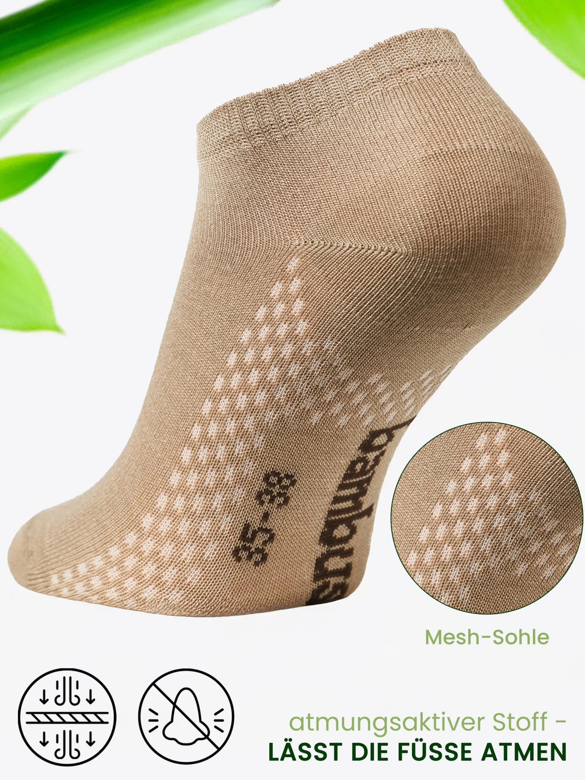 Cotton Prime Calcetines deportivos unisex para hombre y mujer, 6 pares de calcetines cortos de bambú viscosa – Calcetines deportivos transpirables para uso diario y deporte